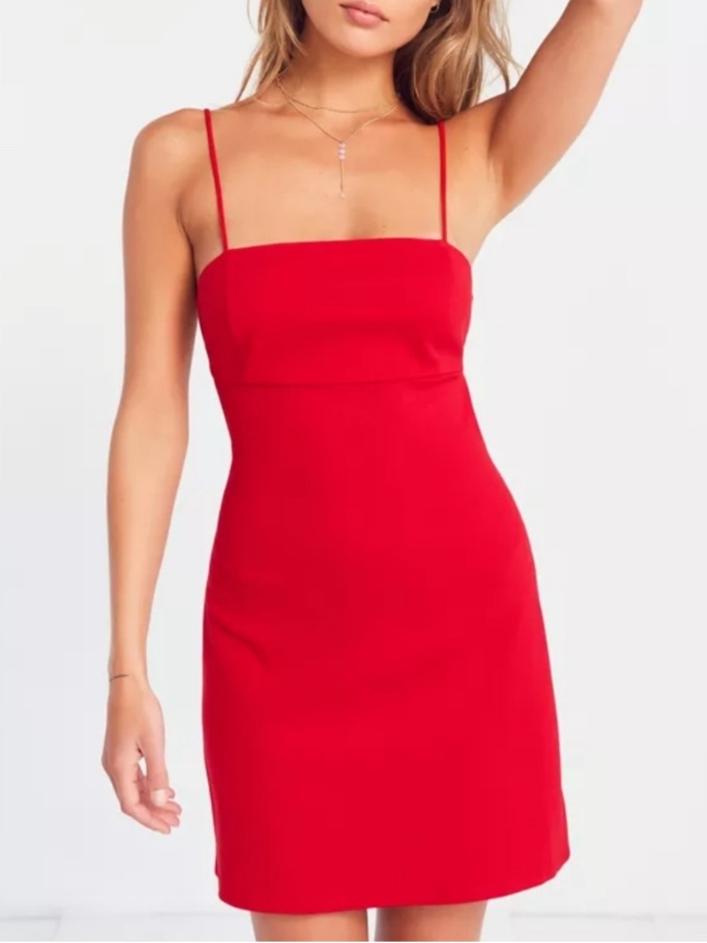 Urban Outfitters Red Spaghetti-Strap Mini Dress